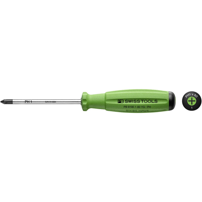 PB Swiss 8190 RB SwissGrip Phillips Screwdrivers (Various Sizes)