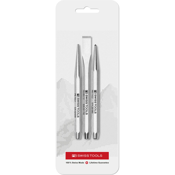 PB Swiss 3 Pce Striking Tool Set (Chisel, Centre Punch & Drift Punch