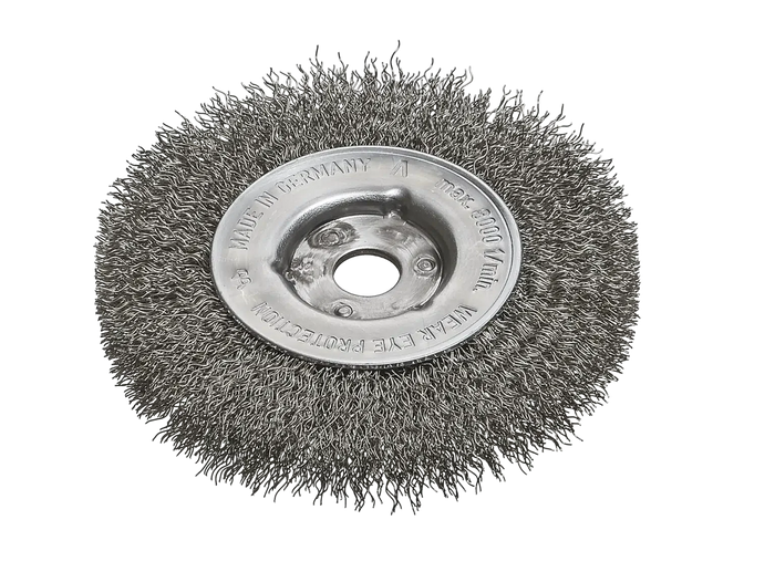 Lessmann Single Segment Brush Dia 100mm Width 12mm Tube 30mm Stainless Steel Wire Crimped 0.20mm