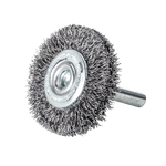 Lessmann Wheel Brush 6mm Shank Dia 50 x 15mm Steel Wire STA Crimped 0.15mm