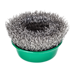 Lessmann Cup Brush Dia 65mm Steel Wire Stainless ROF Crimped 0.35mm Thread M14
