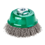 Lessmann Cup Brush Dia 65mm Steel Wire Stainless ROF Crimped 0.35mm Thread M14