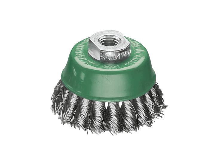 Lessmann Knot Cup Brush Dia 65mm 18 Z Steel Wire Stainless ROH Thread M14