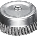 Lessmann Knot Cup Brush without Bridle dia 150mm 36 Z Steel Wire STH Straight 0.50mm Thread M14