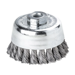 Lessmann Knot Cup Brush Dia 65mm 18 Z Steel Wire STH Straight 0.50mm Thread M14