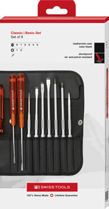 PB Swiss 215 Classic Screwdriver 10 Pce Set with Interchangeable Blades in Cardboard Box