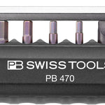 PB Swiss 470 Black BikeTool Pocket Tool with 9 Screwdriving Tools & 2 Tyre Levers in Skin Pack