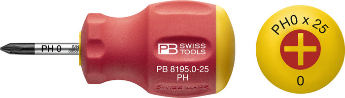 PB Swiss Phillips Stubby Screwdriver PH0 x 25mm