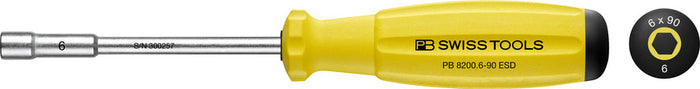 PB Swiss 8200 ESD SwissGrip Hex Socket Screwdriver 6 x 90mm