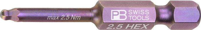 PB Swiss E6 212 Hex Ball Point PrecisionBit 2.5mm