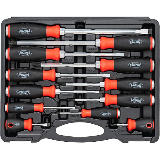 Vigor Screwdriver with Impact Cap & Square Input Shaft Set, 12 Piece V5010/12