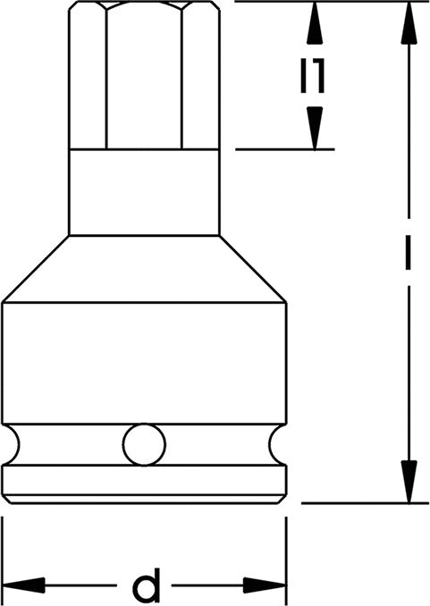 Elora Impact Socket 3/4in inside hexagon 791INA-1/2in AF