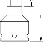 Elora Impact Socket 3/4in inside hexagon 791INA-9/16in AF