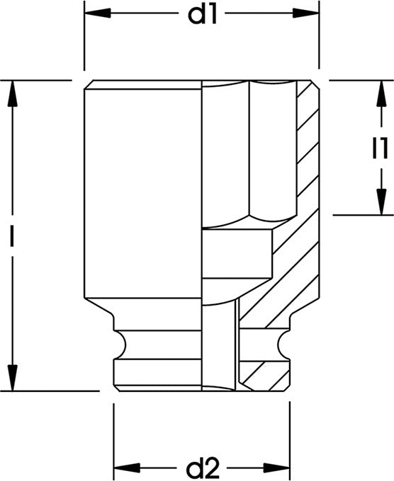 Elora Impact Socket 1.1/2in hexagon 793A-2.9/16in AF