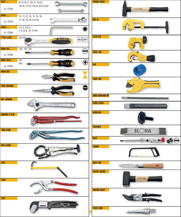 Elora Tool Assortment 59 Pce WS-8M