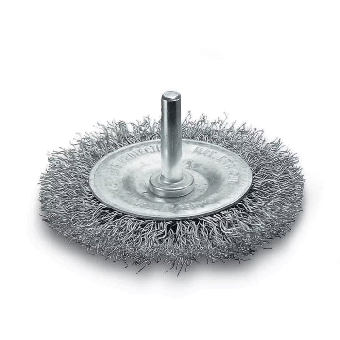 Lessmann DIY Wheel Brush with 6mm Shank Dia 75 x 8mm Steel Wire STA 0.25mm