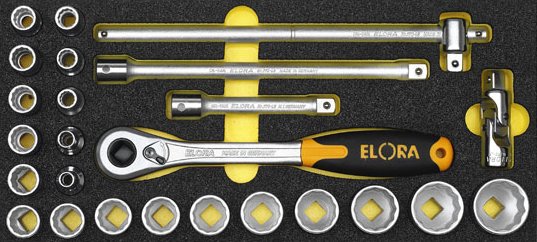 Elora Socket Set 1/2in hexagon 25 Pce Module OMS-4
