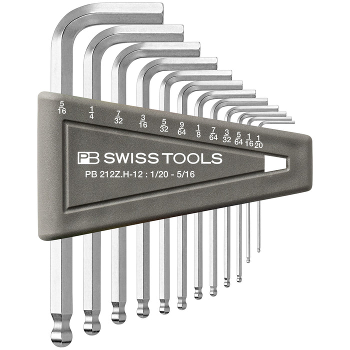 PB Swiss 12 Pce Imperial Ball End Hex Key Set (1/2