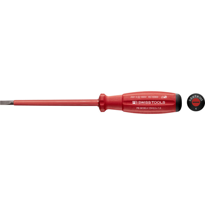 PB Swiss 58100 SwissGrip VDE Slotted Screwdrivers