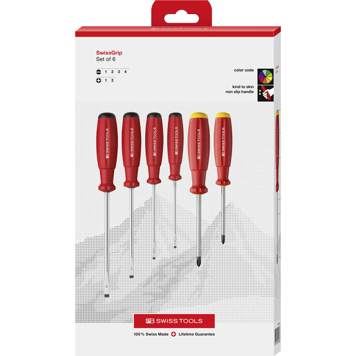 Pb Swiss 6 Pce Slotted And Phillips Swissgrip Screwdriver Set In