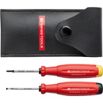 PB Swiss 38535 Slotted + Phillips Evo Screwdriver Set in Imitation Leather Case 2 Piece