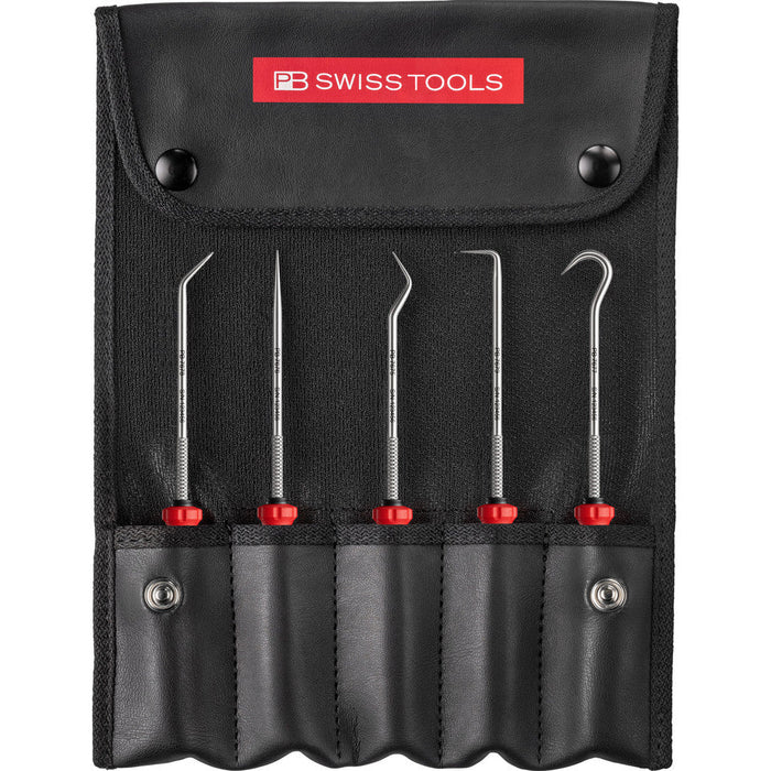 PB Swiss 38685 PickTool Set with SwissGrip Evo Handles in Imitation Leather Case, 5 Pce