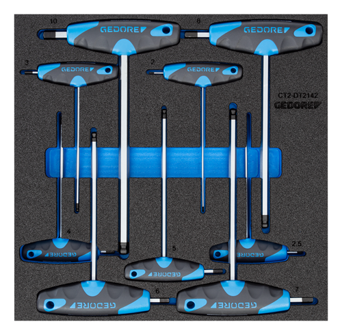 Gedore Angled Screwdriver Set in Check-Tool Insert, 9 Pce