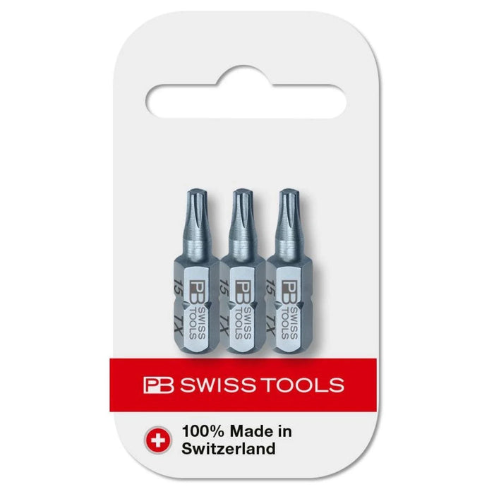 PB Swiss PrecisionBit Shape C 6.3 Torx TX15 3 Piece in Skin Pack