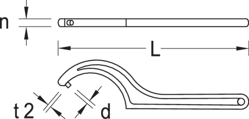 Gedore Hook Wrench with Pin 95-100mm
