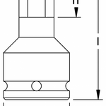 Elora Impact Socket 1.1/2in inside hexagon 793INA-1.1/8in AF