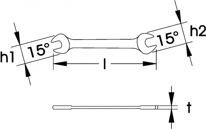Elora 100 Double Open Ended Spanner Metric 32x36mm