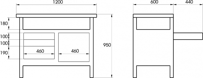 Elora Workbench empty 1810-L