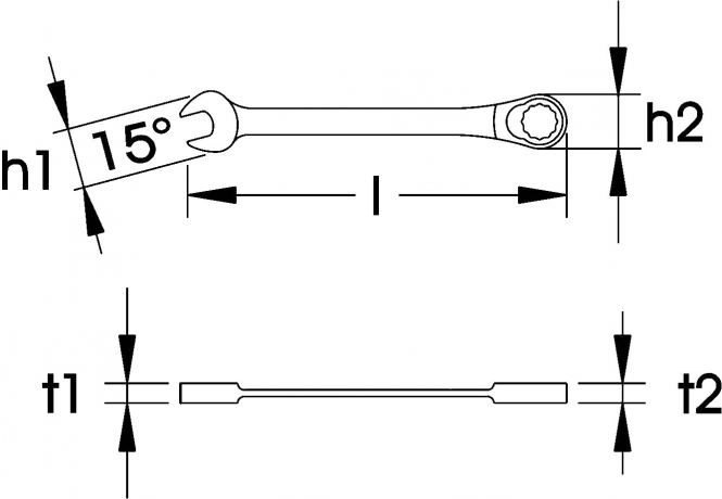 Elora Combination Spanner with Ring Ratchet 204-32mm
