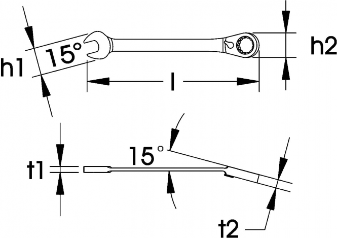 Elora Combination Spanner with Ring Ratchet reversible 204-J 18mm