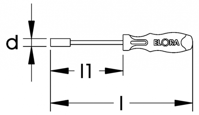 Elora Hexagon Nut Driver short 215-10mm