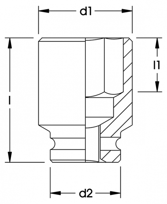 Elora Impact Socket 2.1/2in hexagon 794A-4.1/8in AF