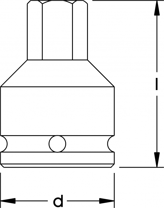 Elora Impact Screwdriver Socket 1/2in inside hexagon 790IN-5mm