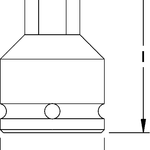Elora Impact Screwdriver Socket 3/8in inside hexagon 789IN-5mm