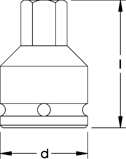 Elora Impact Screwdriver Socket 3/8in inside hexagon 789IN-3mm