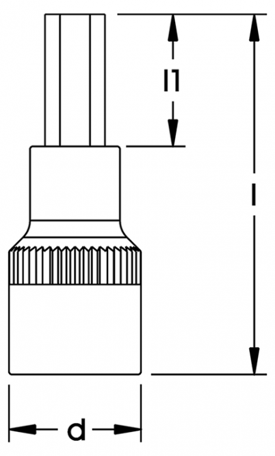 Elora Screwdriver Socket 1/2in inside hexagon with pin 3210-INZ 10