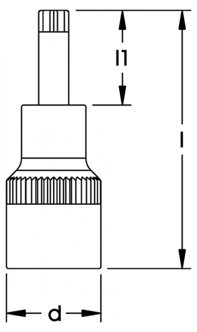 Elora Screwdriver Socket 1/2in long B&S-XZN 3230-XZNL 6x100