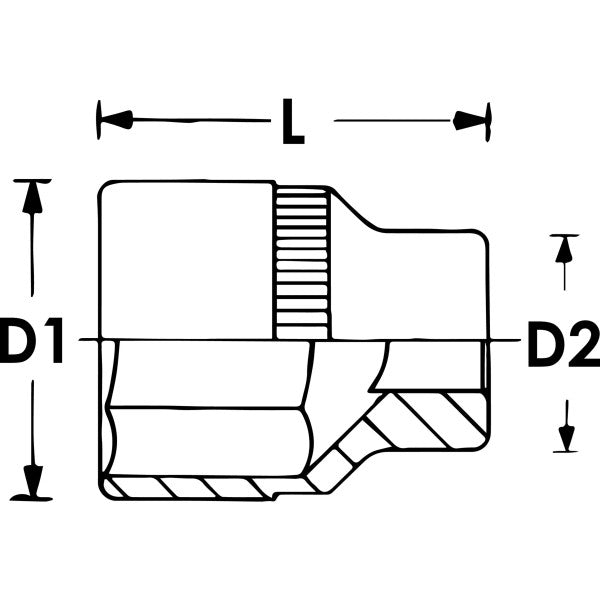 Vigor VDE 1/2in Drive Hex Socket V3336 19mm