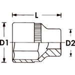 Vigor 3/8in Drive 19mm 12 Point Socket V7538L-19