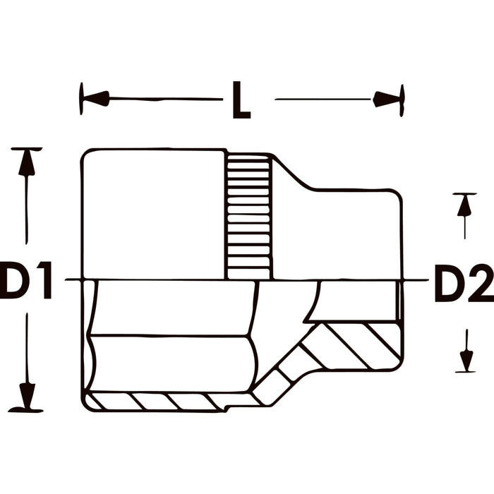 Vigor 3/8in Drive 19mm 12 Point Socket V7538L-19