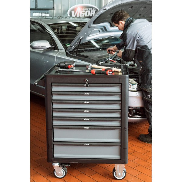 Vigor 344 Piece Tool Trolley Series L with Assortment V4560