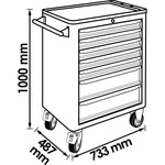 Vigor 344 Piece Tool Trolley Series L with Assortment V4560