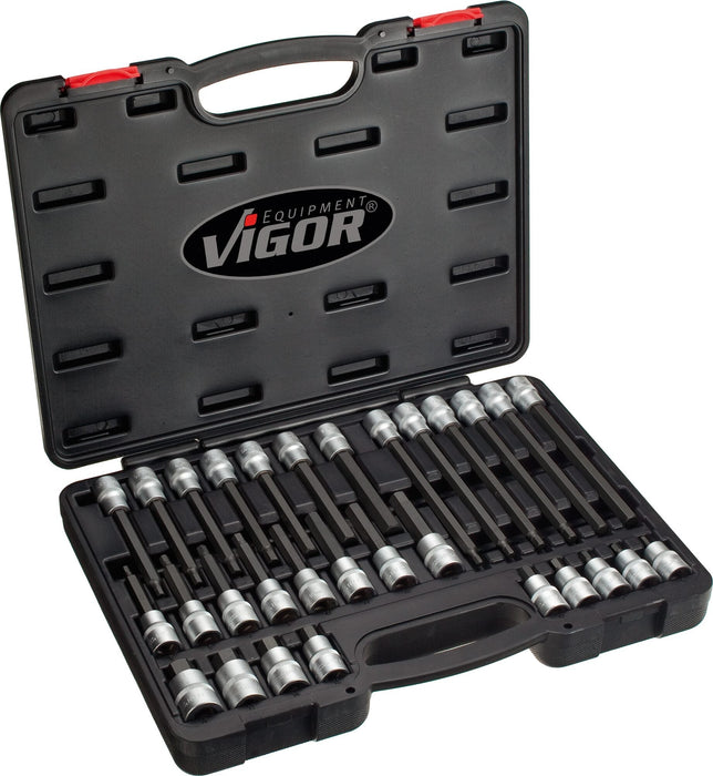 Vigor 30 Pce 1/2in Drive Hex Socket Bit Set V1919