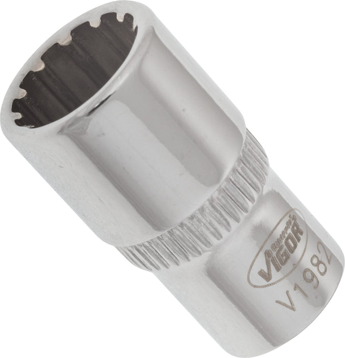 Vigor 1/4in Drive 9mm Socket with Multi-Purpose Profile V1982
