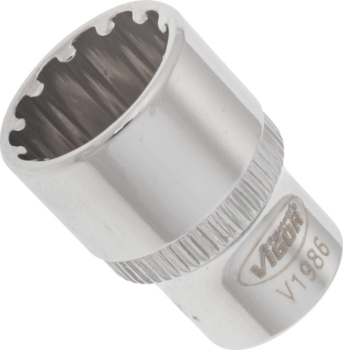 Vigor 1/4in Drive 13mm Socket with Multi-Purpose Profile V1986