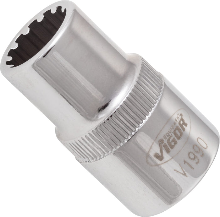 Vigor 1/2in Drive 12mm Socket with Multi-Purpose Profile V1990
